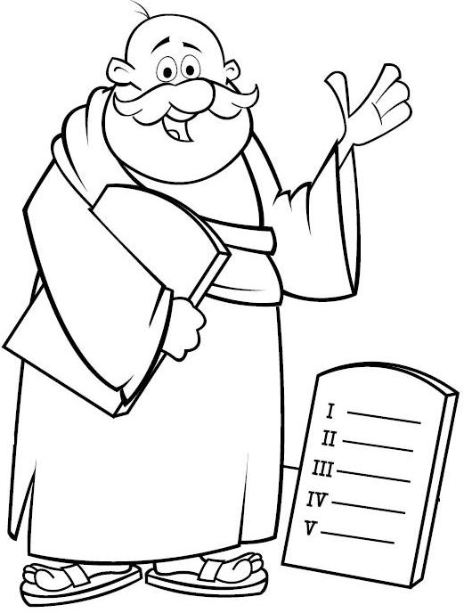 Mosè e i dieci comandamenti stampa e colora gratis