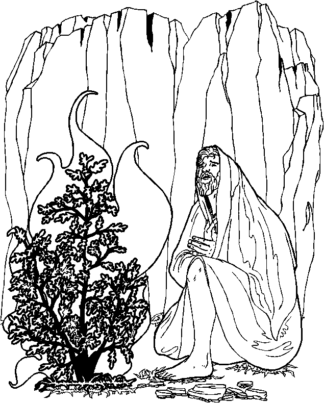 Mosè sul Monte Sinai disegno da stampare e colorare categoria Religione