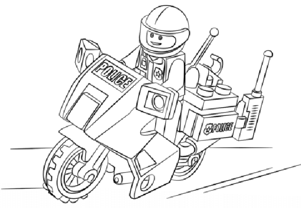 Moto LEGO disegni da colorare per bambini