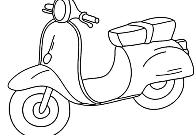 Moto Piaggio Vespa disegno da colorare online gratis