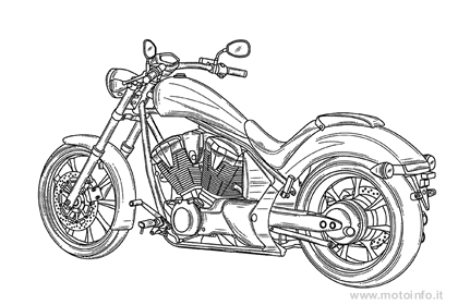 Moto modello Harley Davidson disegno da colorare per bambini