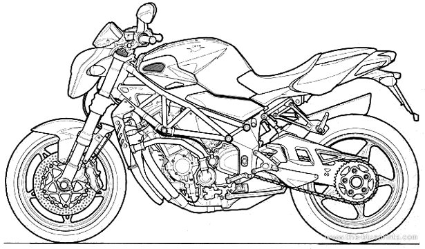Moto modello naked disegno da colorare