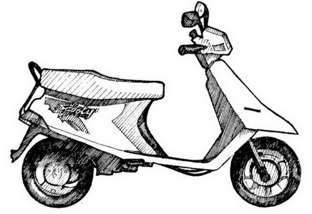 Motorino scooter disegno da colorare