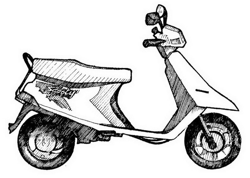 Motorino scooter disegno da colorare