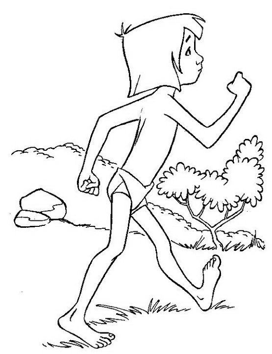 Mowgli che cammina disegni da colorare gratis