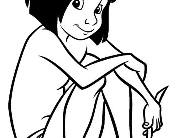 Mowgli seduto disegni da colorare gratuitamente