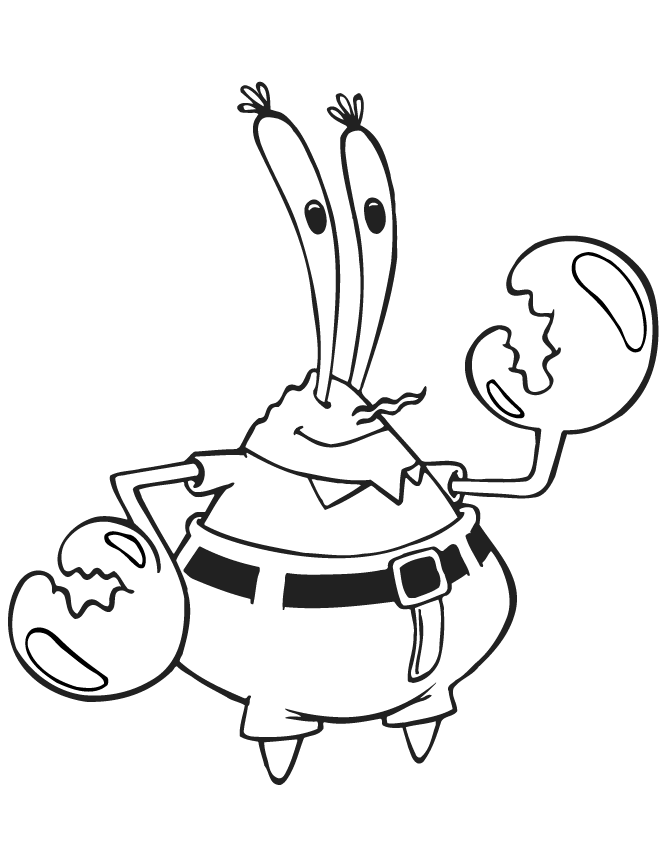 Mr_ Krab il granchio del cartone animato Spongebob da colorare