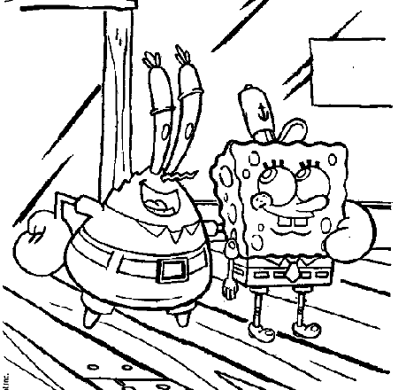 Mr_ Krabs e Spongebob disegno da colorare bimbi