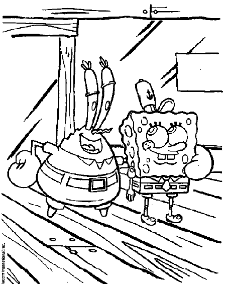 Mr_ Krabs e Spongebob disegno da colorare bimbi