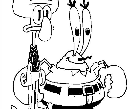 Mr_ Krabs e Squiddi Tentacolo disegno da colorare gratis