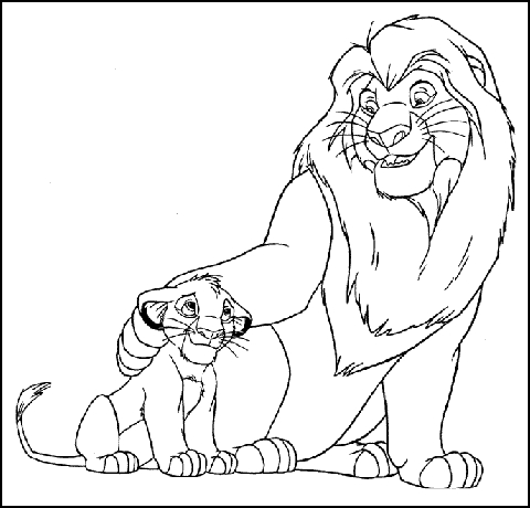 Mufasa e Simba 2 disegni da colorare gratis