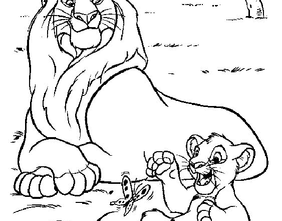 Mufasa e Simba 4 disegni da colorare gratis