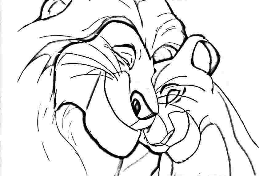 Mufasa e la sua compagna disegni da colorare gratis