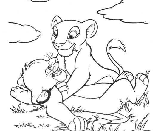 Nala contro Simba disegni da colorare gratis
