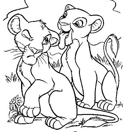 Nala e Simba 2 disegni da colorare gratis