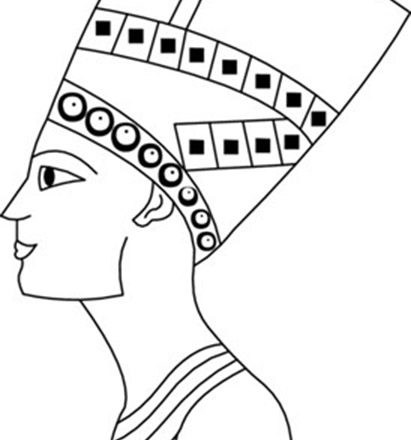 Nefertiti Regina egizia disegni da colorare (1)-01