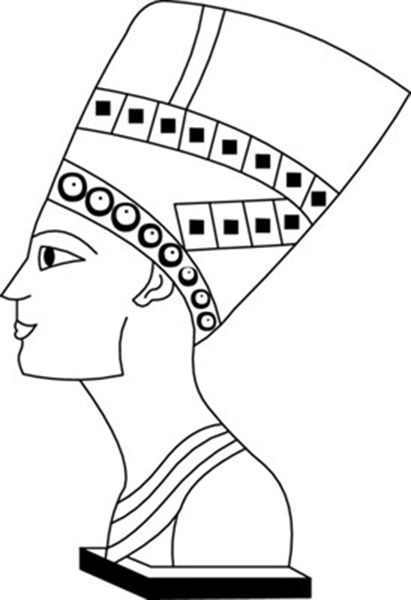 Nefertiti Regina egizia disegni da colorare (1)-01