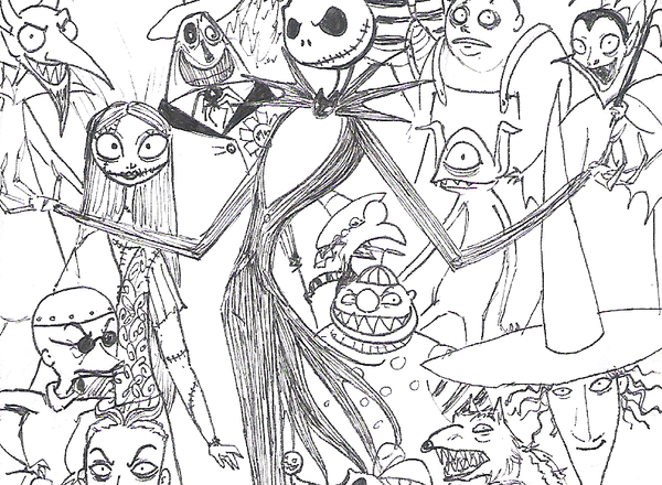 Nightmare Before Christmas 3 disegni da colorare gratis
