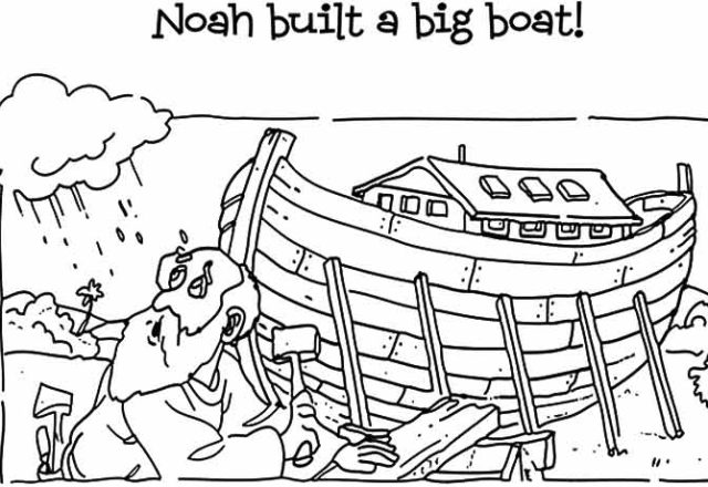 Noè costruisce l’ Arca di Noè da colorare