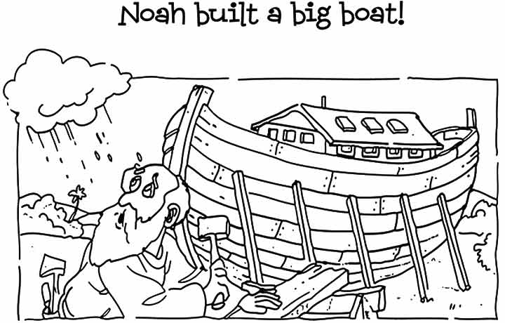 Noè costruisce l’ Arca di Noè da colorare