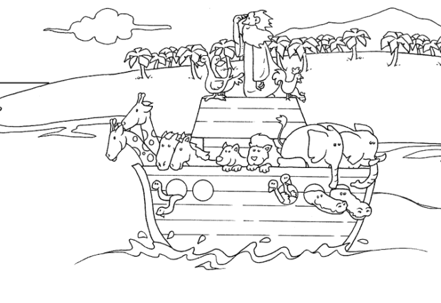Noè e l’ Arca di Noè da colorare gratuitamente