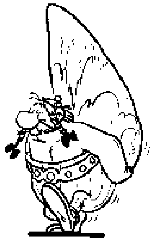 Obelix che trasporta un masso disegno da colorare