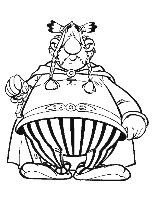 Obelix con abiti eleganti disegno da colorare