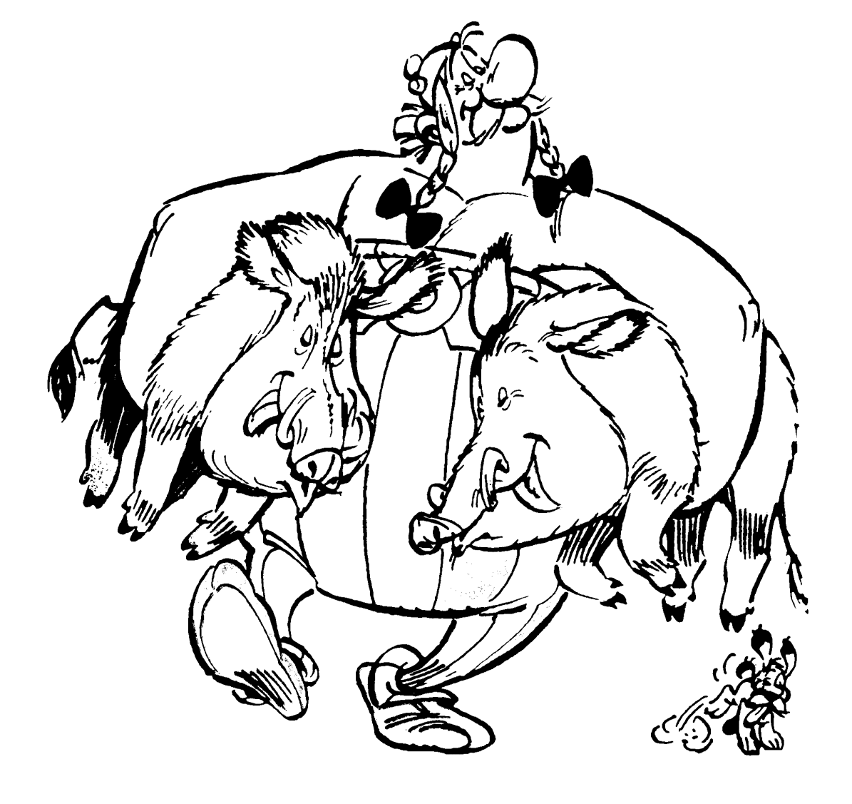 Obelix e la caccia disegno da colorare gratis