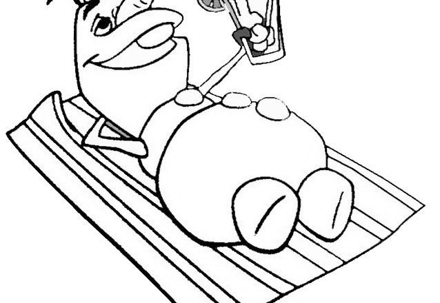 Olaf in vacanza disegni da colorare gratis