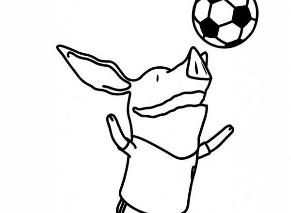 Olivia la maialina che gioca a calcio da colorare