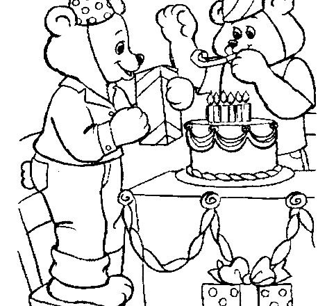 Orsetti Buon Compleanno disegni da colorare
