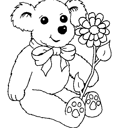Orsetto con fiore disegni gratuiti