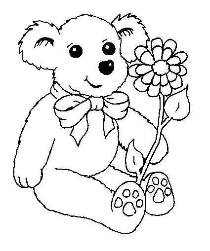 Orsetto con fiore disegni gratuiti