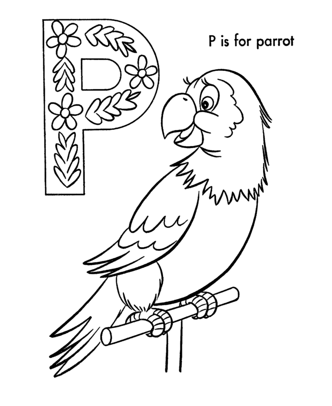 P sta per pappagallo da colorare giochi didattici per bambini