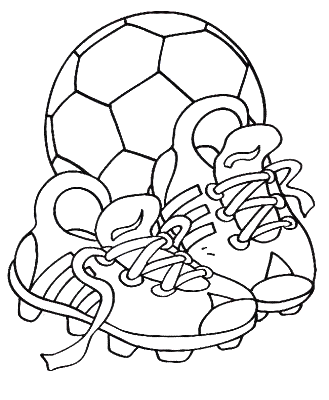 Pallone da calcio e scarpe disegno da colorare
