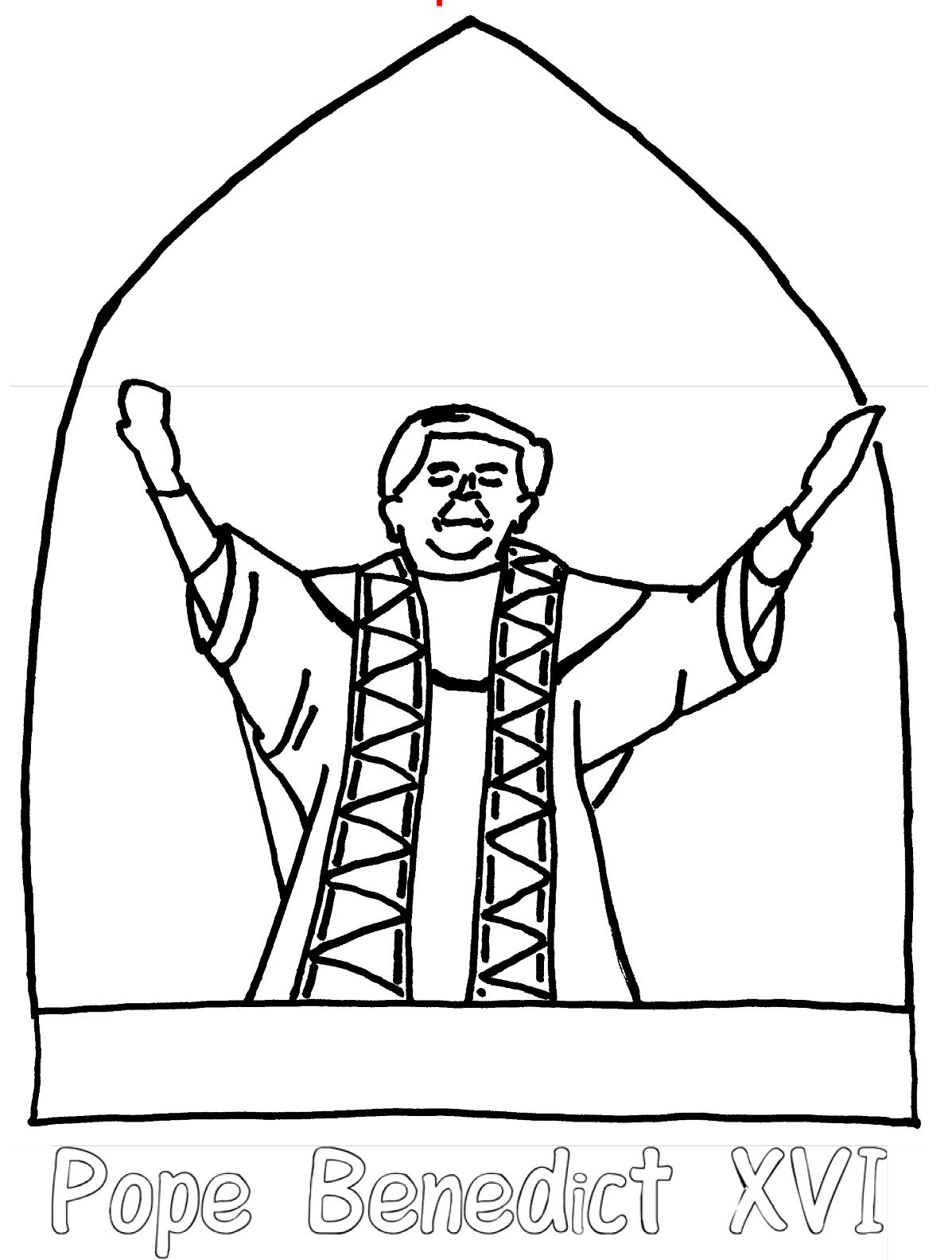 Papa Benedetto XVI disegno da stampare e da colorare