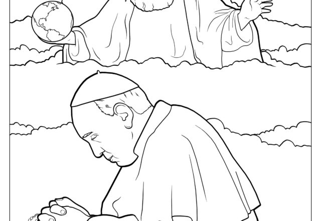 Papa Francesco che prega disegni da colorare gratis