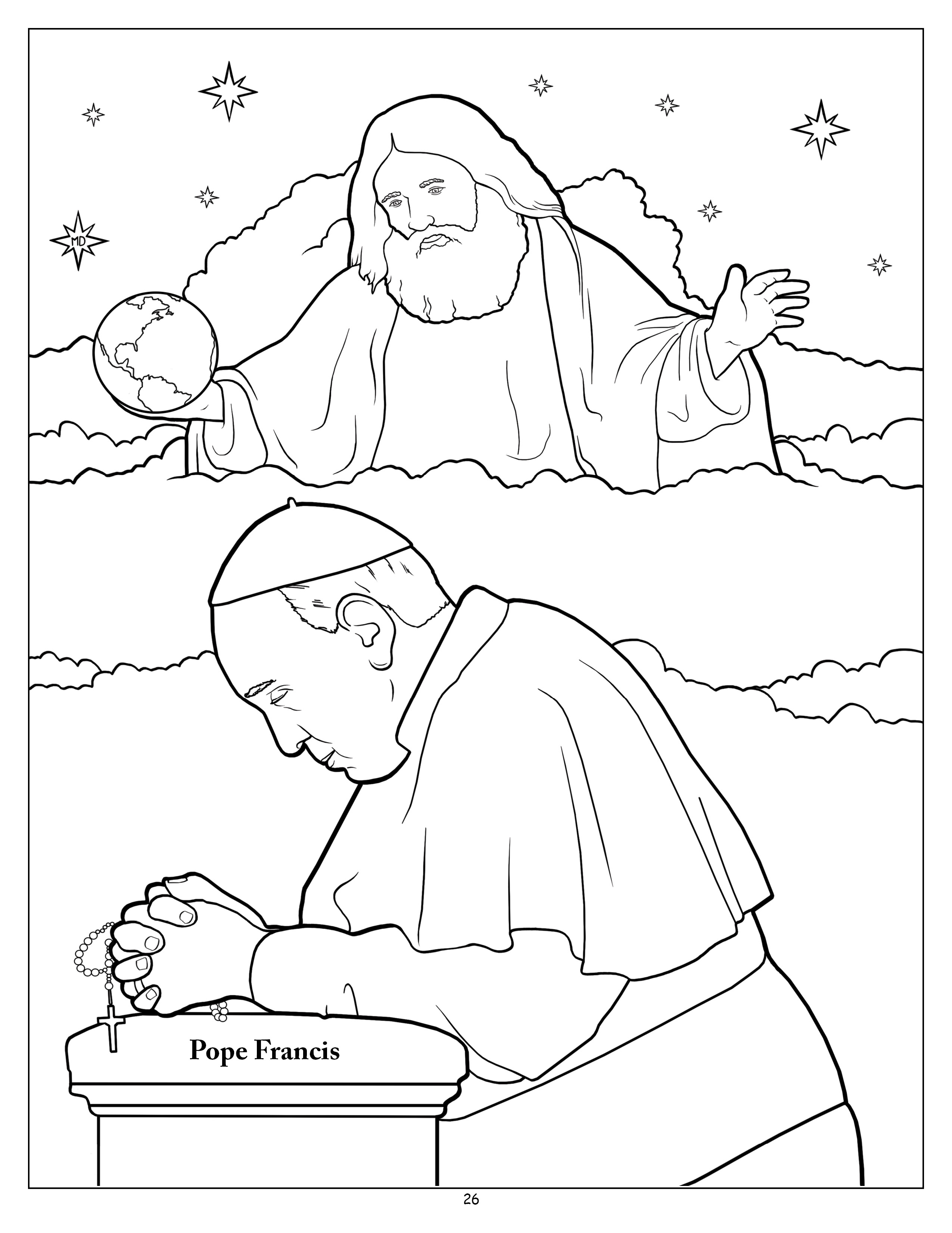 Papa Francesco che prega disegni da colorare gratis