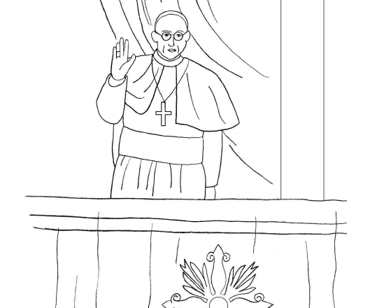 Papa Francesco immagine da stampare e da colorare gratis