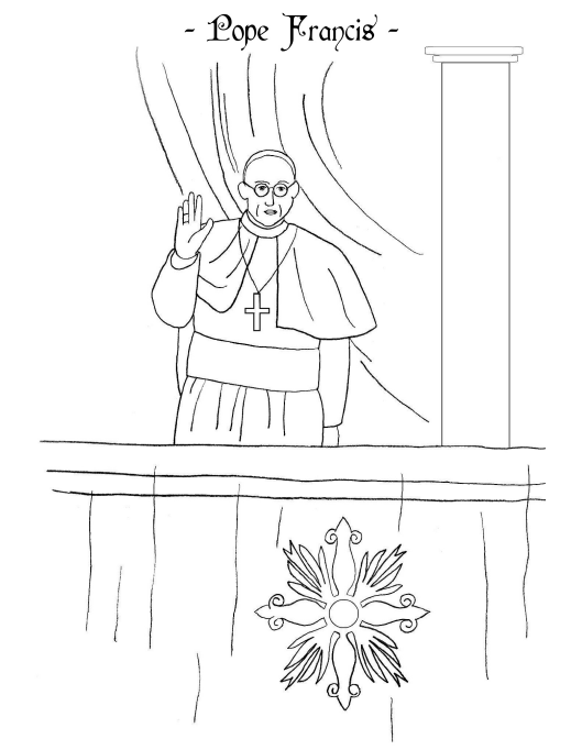 Papa Francesco immagine da stampare e da colorare gratis