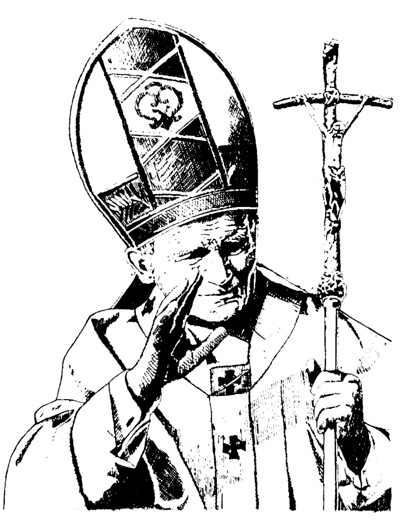 Papa Giovanni Paolo II disegni da colorare