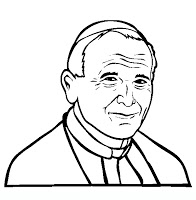 Papa Giovanni Paolo II piccolo disegno da colorare