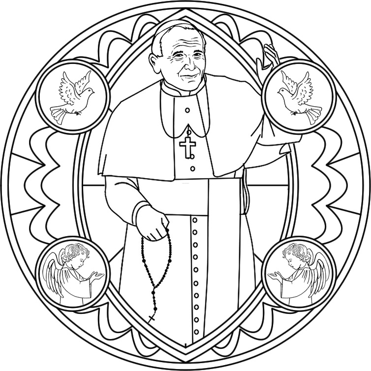 Papa San Giovanni Paolo II disegno da colorare
