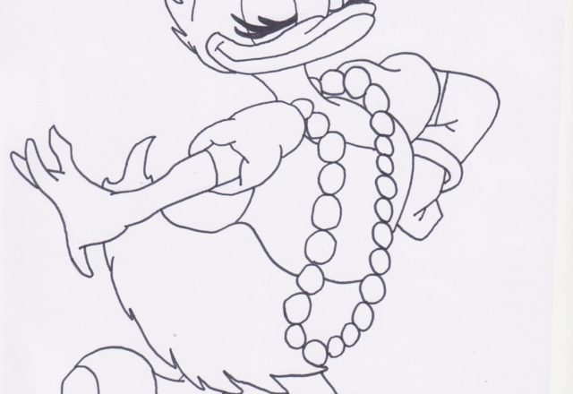 Paperina personaggio Disney con collana di perle disegno da colorare