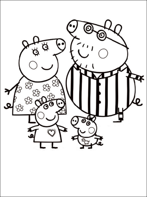 Peppa Pig e famiglia in pigiama disegno da colorare gratis - disegni da  colorare e stampare gratis immagini per bambini Disney