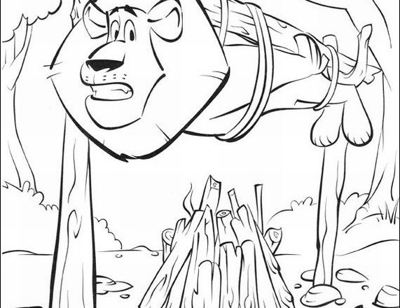 Pericolo per Alex il leone di Madagascar disegni da colorare