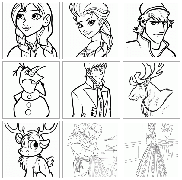 Personaggi di Frozen disegni da colorare gratis