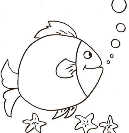 Pesce che fa le bollicine disegno da colorare mare