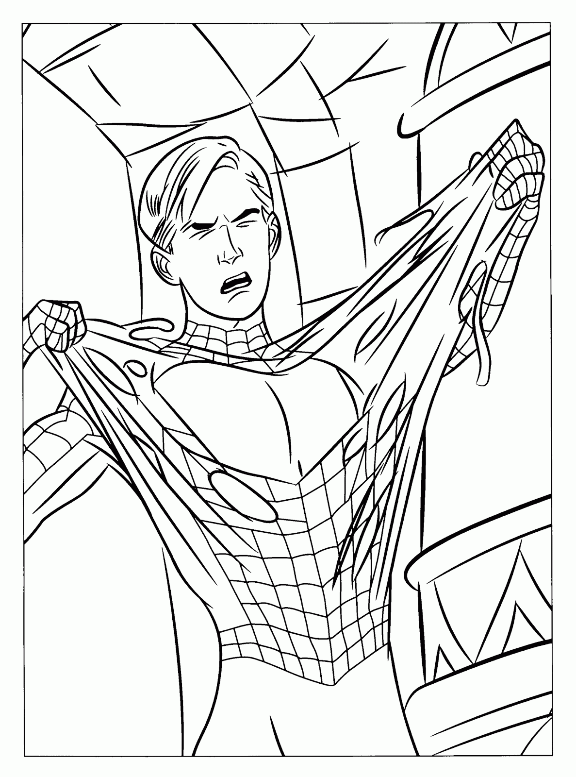 Peter Parker nei panni dell’ Uomo Ragno Spiderman disegno gratuito