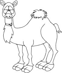 Piccola immagine da colorare il cammello